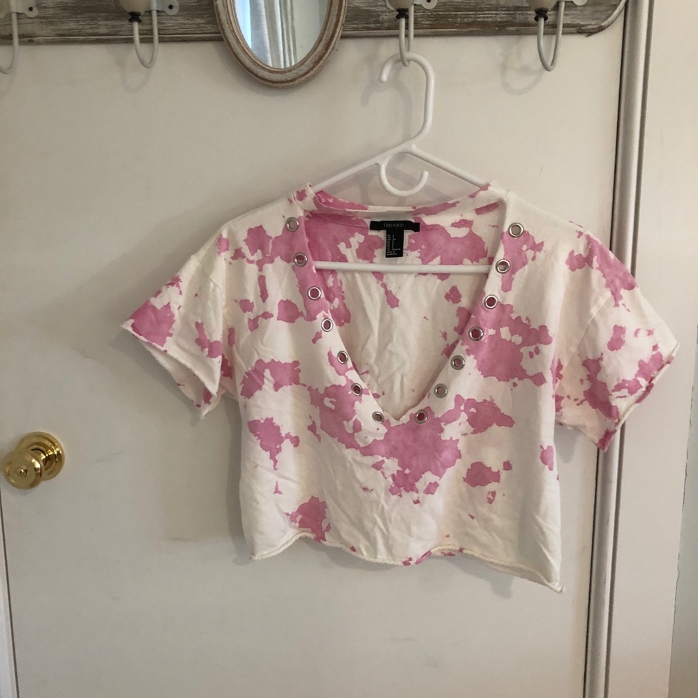 Forever 21 Tie Dye Crop with silver details (S)